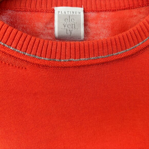 $635 Eleventy Platinum Crewneck Slim Fit Cotton Sweater in Orange - Medium - Picture 3 of 10